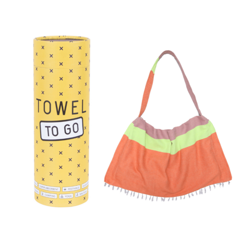 Two-in-One Beach Towel Bag Red - Pink with Gift Box