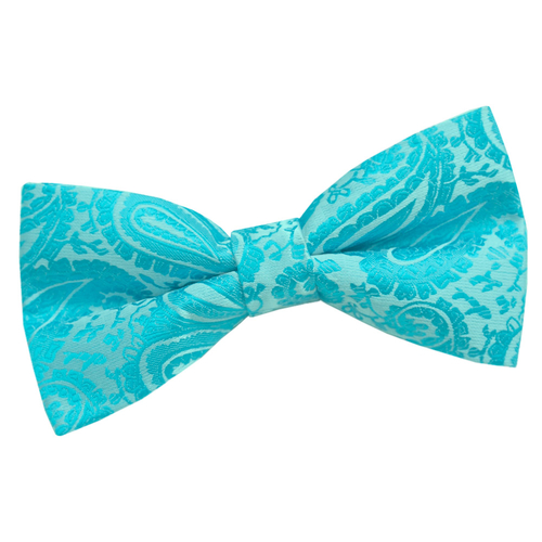 Paisley Pre-Tied Bow Tie - Turquoise