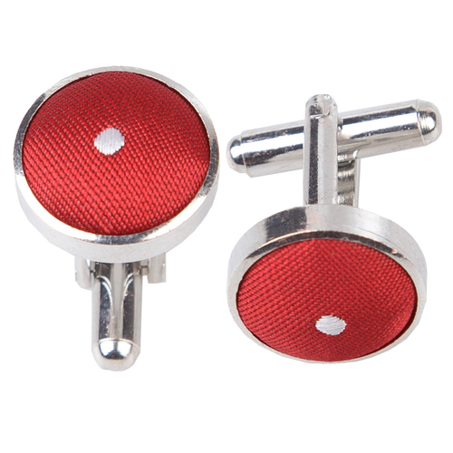 Pin Dot Cufflinks - Dark Red