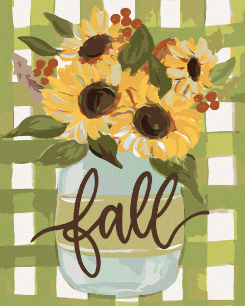 Paint by Numbers - AUTUMN SUNFLOWER GINGHAM (HALEY BUSH)