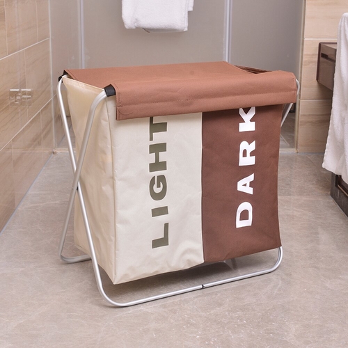Portable Double Lattice Foldable Laundry Basket