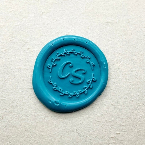 Custom Intial with Leaves Sealing Wax Stamp - Personalized Wax Stamp 