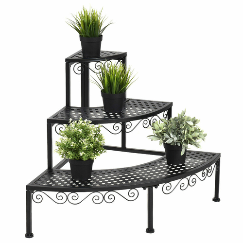 3-Tier Flower Plant Stand Corner Metal Ladder