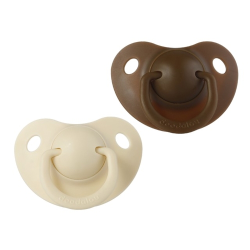 Doodalou Pacifier Ivory and Dark Brown - Medium