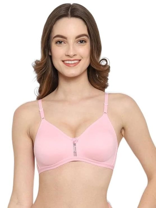 Full Coverage Women Non Padded Wired Free Bra, Pink Cup Size-B