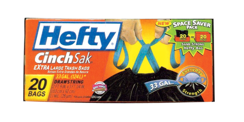Reynolds Consumer Products 6109383 Hefty CinchSak 33 gal Trash Bags Dr