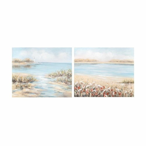 Painting DKD Home Decor 100 x 3,7 x 80 cm Beach Mediterranean (2