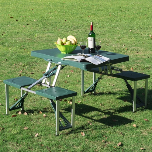 Outsunny Folding Picnic Table Chair Set Portable Junior Outdoor