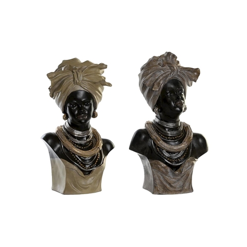 Decorative Figure DKD Home Decor Black Beige Colonial African Woman 22