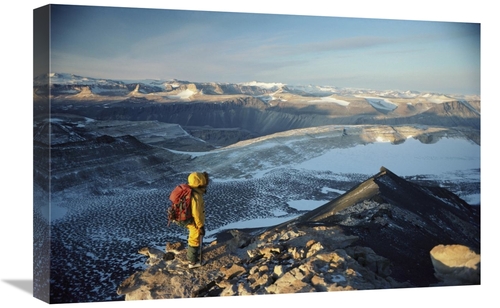 Global Gallery GCS-453451-1624-142 16 x 24 in. Man Standing on A Rock 