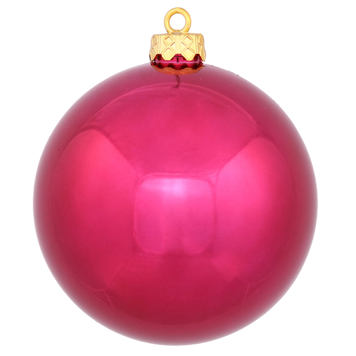 Vickerman N591219DSV Wine Shiny UV Drilled Ball Ornament, 4.75 in.