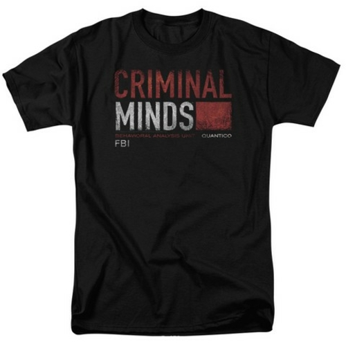 Trevco Criminal Minds-Title Card - Short Sleeve Adult 18-1 Tee - Black