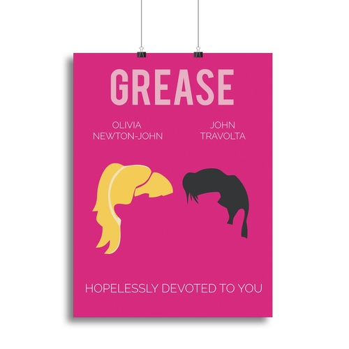 Grease Minimal Movie Canvas Print or Poster