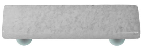 Hot Knobs HK8060-PA Granite Clear & White Rectangle Glass Cabinet Pull