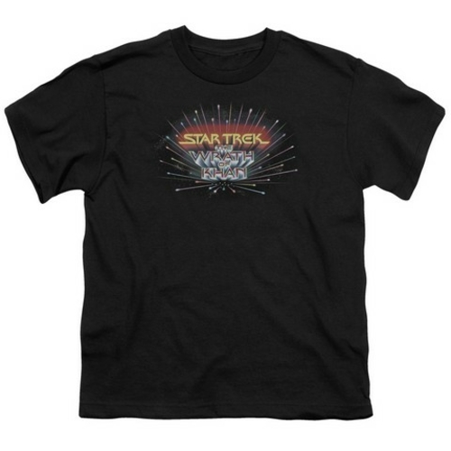 Trevco Star Trek-Khan Logo - Short Sleeve Youth 18-1 Tee - Black, 
