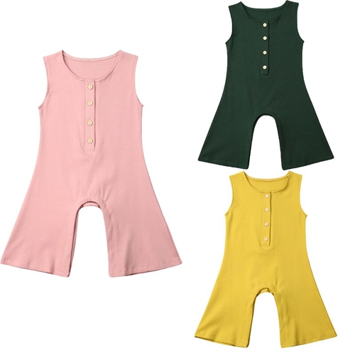 Infant Baby Girl Boys Rompers Solid Color