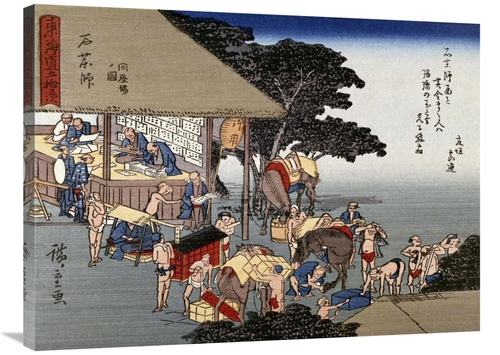 Global Gallery GCS-277993-36-142 36 in. Kusatsu, Coolies Resting a