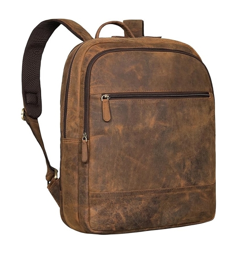 Large Laptop Compartment Backpack 15.6 Inch Leather