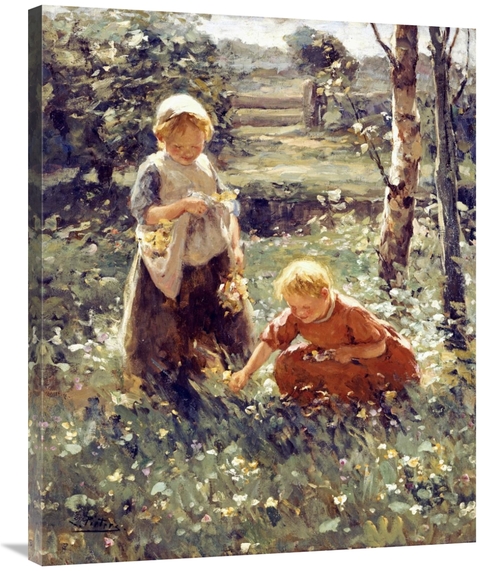 Global Gallery GCS-267015-36-142 36 in. Children in a Field Art Print 