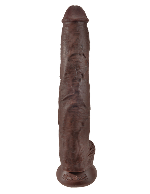 King Cock 14" Cock With Balls - Brown