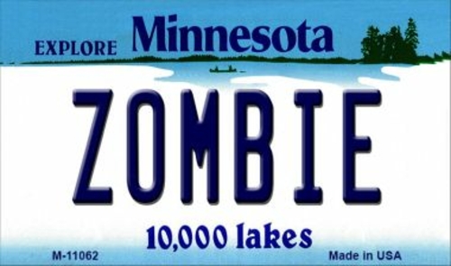 Smart Blonde M-11062 3.5 x 2 in. Zombie Minnesota State License Plate 