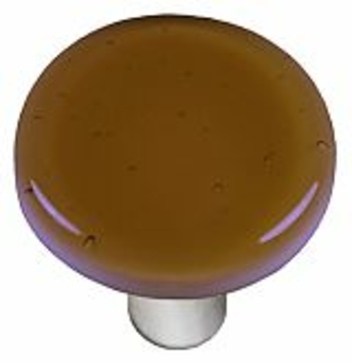 Hot Knobs HK1015-KRA Light Bronze Round Glass Cabinet Knob - Aluminum 