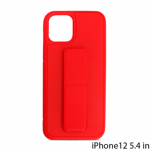 PU Leather Hand Grip Kickstand Case with Metal Plate for iPhone 12