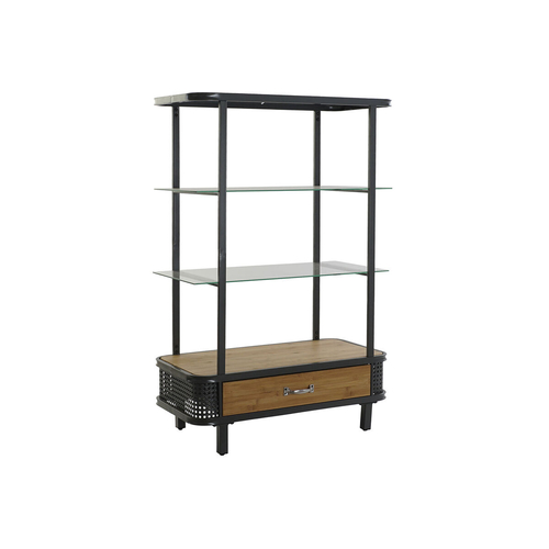 Shelves DKD Home Decor Crystal Metal Wood Brown Dark grey 2 Shelves