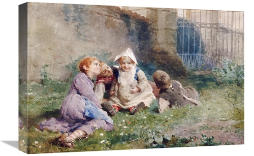 Global Gallery GCS-267197-22-142 22 in. Children in a Garden Art Print