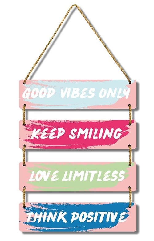 Postive Thoughts Wall Hanging for Kids Room, Bedroom, Living Room,