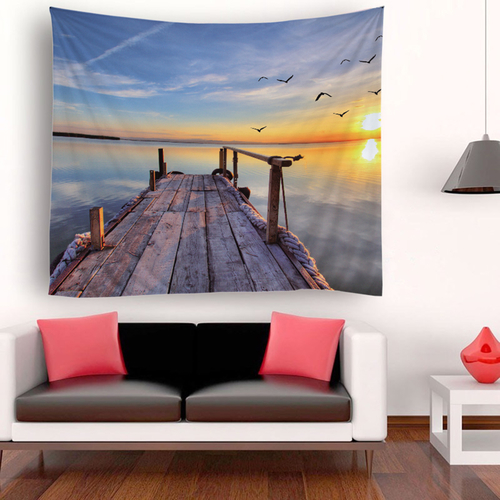 Polyester Fabric Tapestry Wall Hanging Scenery