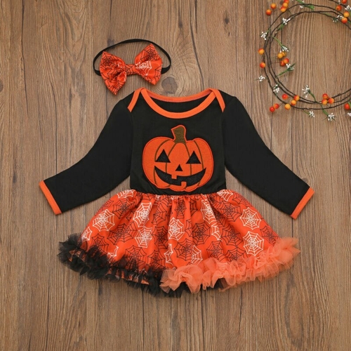 Pudcoco Autumn Newborn Baby Girl Pumpkin Print