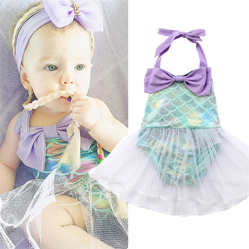 Fashion Toddler Baby Girls Mermaid Beach Bodysuits