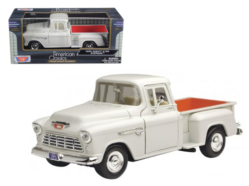 1955 Chevrolet 5100 Stepside Pickup Truck Beige 1/24 Diecast Car Model