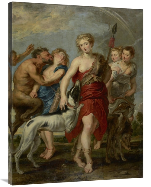 Global Gallery GCS-454982-3040-142 30 x 40 in. Diana & Her Nymphs on t