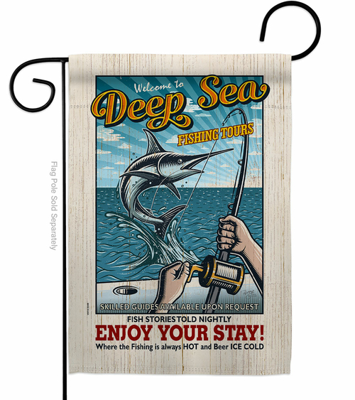 Breeze Decor G159077-BO 13 x 18.5 in. Fishing Tours Garden Flag with S