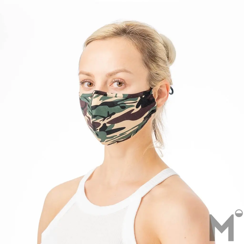 Green Camo Print Face Mask