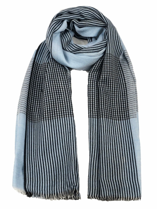 Light Blue Classic Plaid Scarf