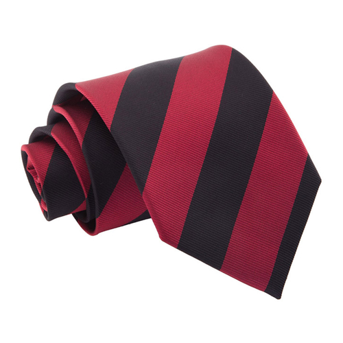 Striped Classic Tie - Burgundy & Black