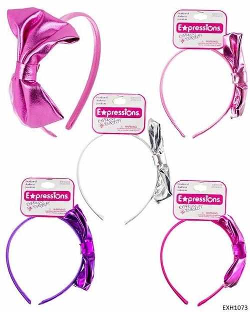 Metallic Bow Headband - Assorted