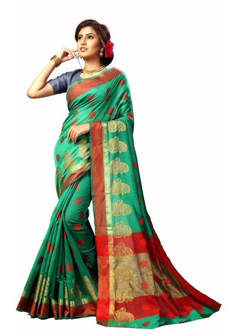 Generic Women's dhupain Saree (Green, 5-6 Mtrs)