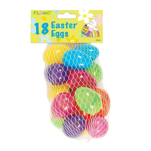 18 count 1.8" Glossy Plastic Easter Eggs
