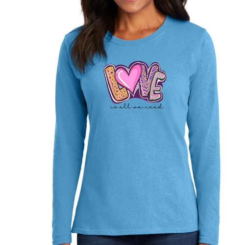 Womens Long Sleeve Graphic T-shirt - Say it Soul - Love is All we Need