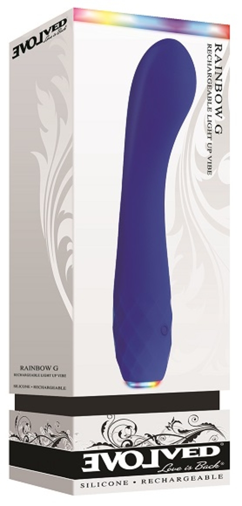 Rainbow G Rechargeable Light Up Vibe - Blue