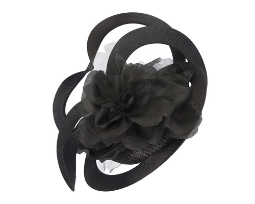 Unusual black Fillies Collection fascinator with flower for  Cup