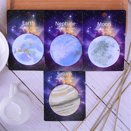 30 Sheets Planet Earth Pluto Moon Mini Memo Pad N