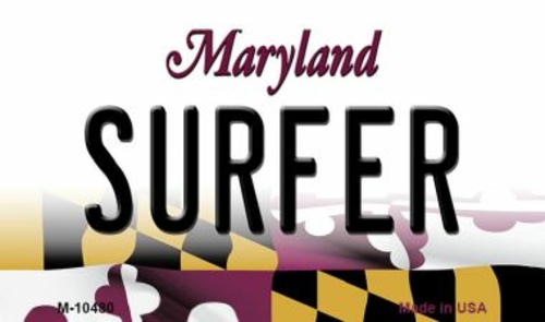 Smart Blonde M-10480 Surfer Maryland State License Plate Magnet - 3.5 