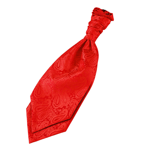 Paisley Pre-Tied Ruche Cravat - Boys - Red