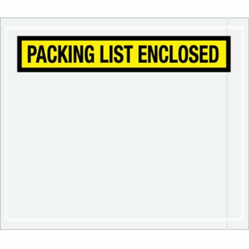 Box Partners PL490 7 x 6 in. 2 Mil Poly Yellow Packing List Enclosed E