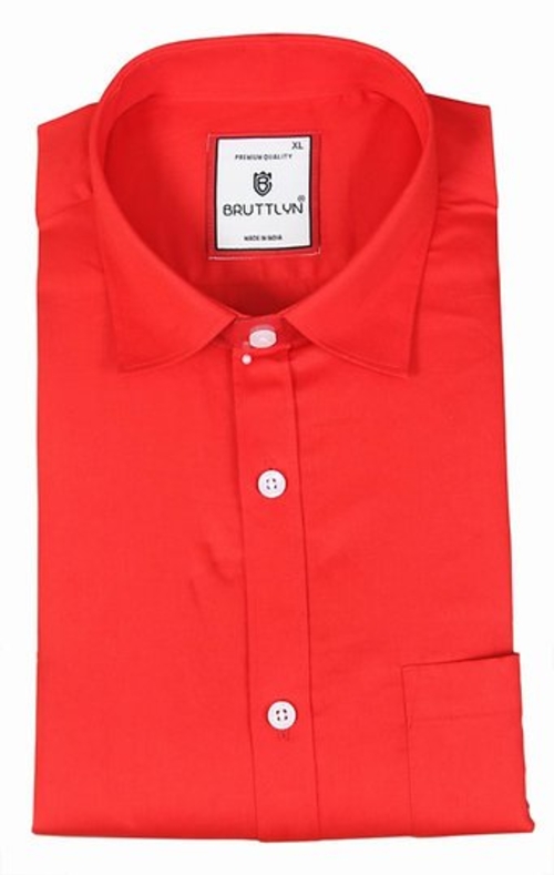 Men Regular Fit Washed Casual Shirt Red Size Xl